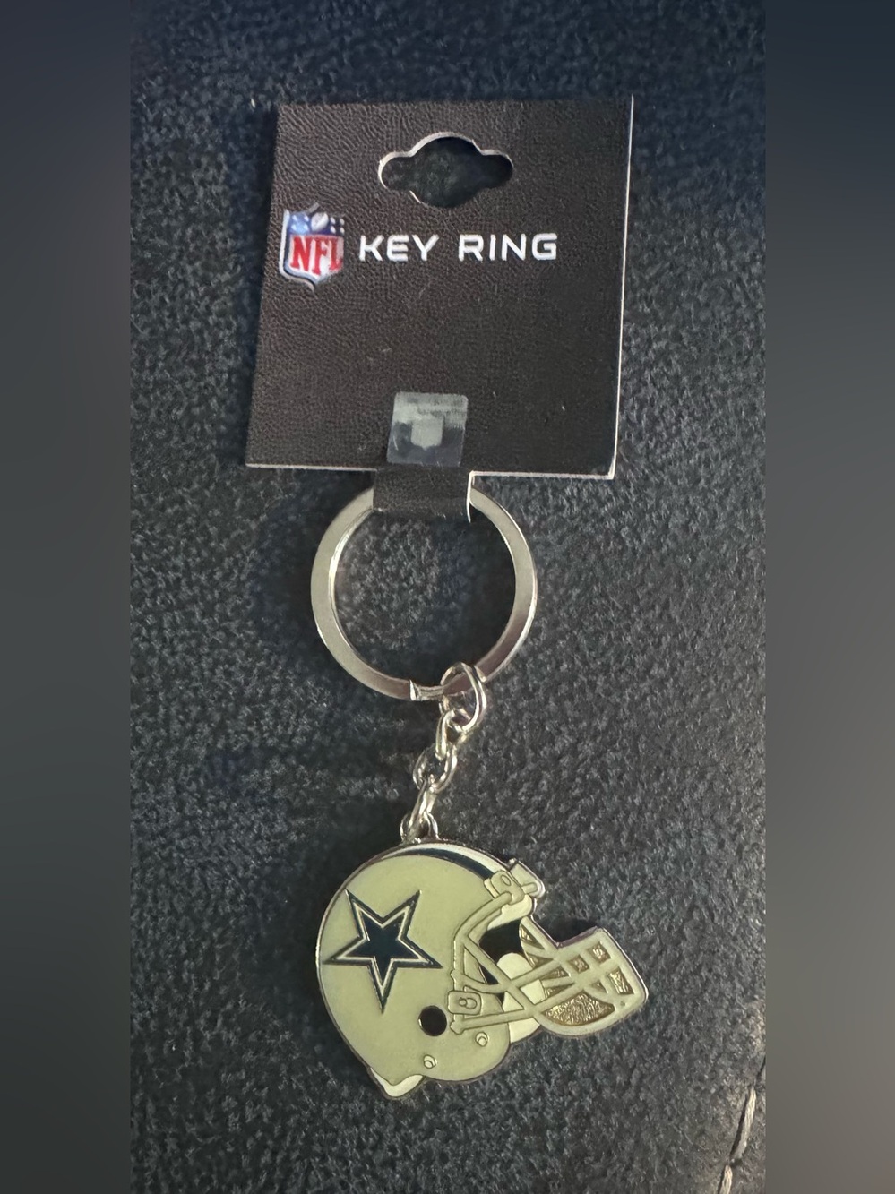 NFL Glitter Silver Helmet Keychain… cowboys keychain